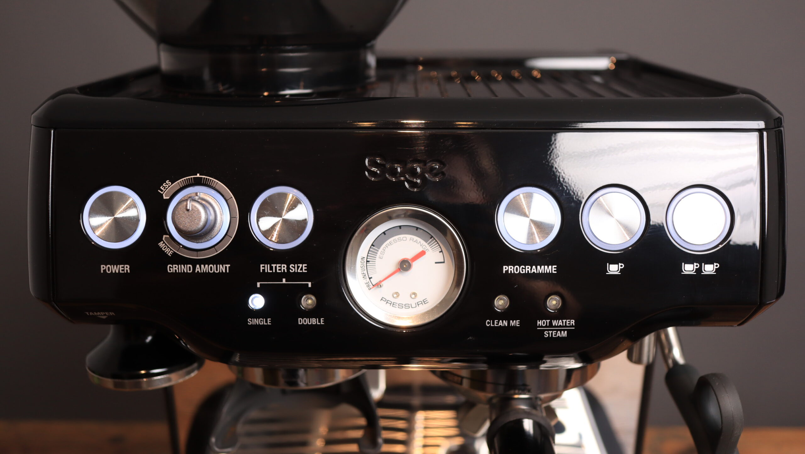 Breville Barista Express front panel