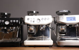 In this picture you can see the Breville Barista Express vs Impress vs Touch