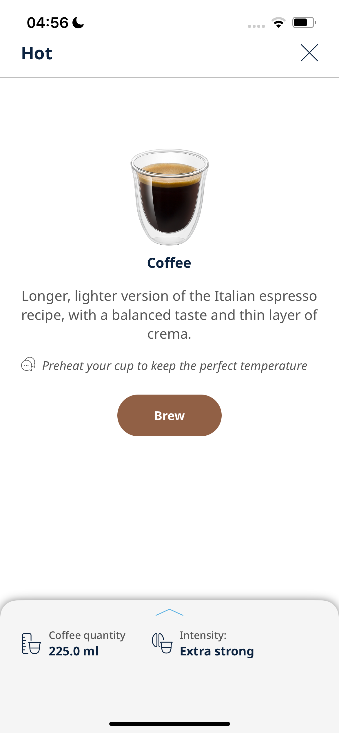 Delonghi Dinamica Plus Coffee Settings via App