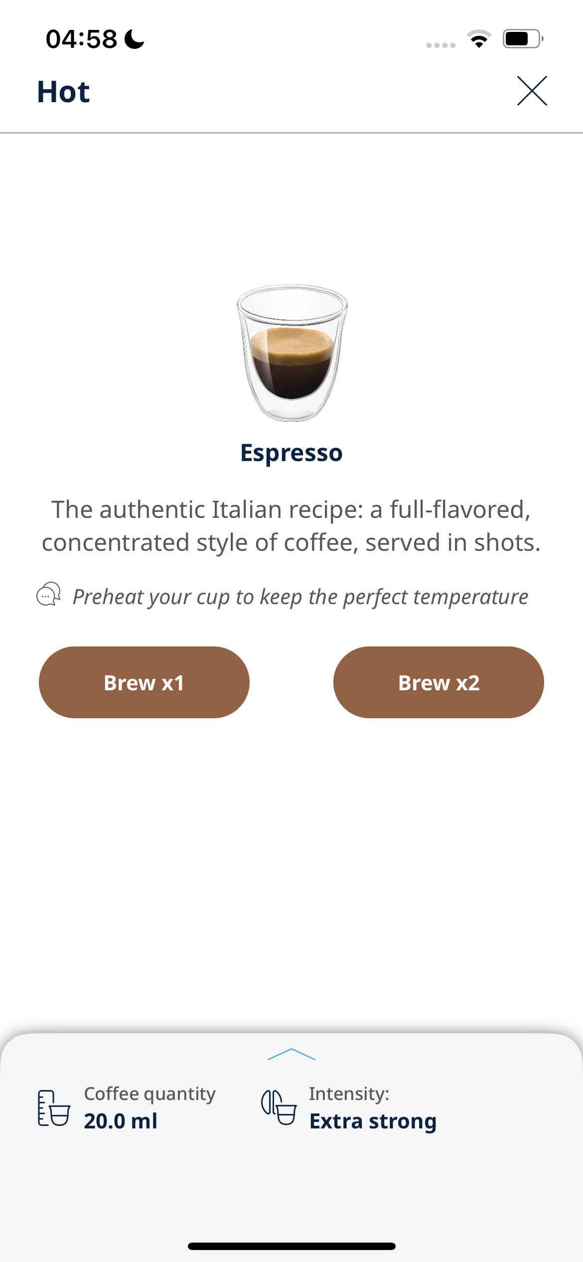Delonghi Dinamica Plus Espresso Settings via App