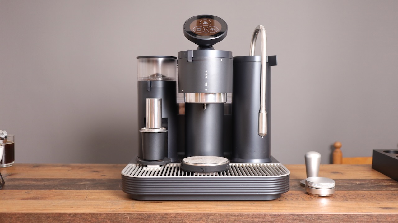 Meraki Espresso Machine from the front (375mm wide and 420mm tall)