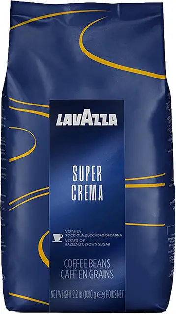 A bag of Lavazza super crema coffee beans