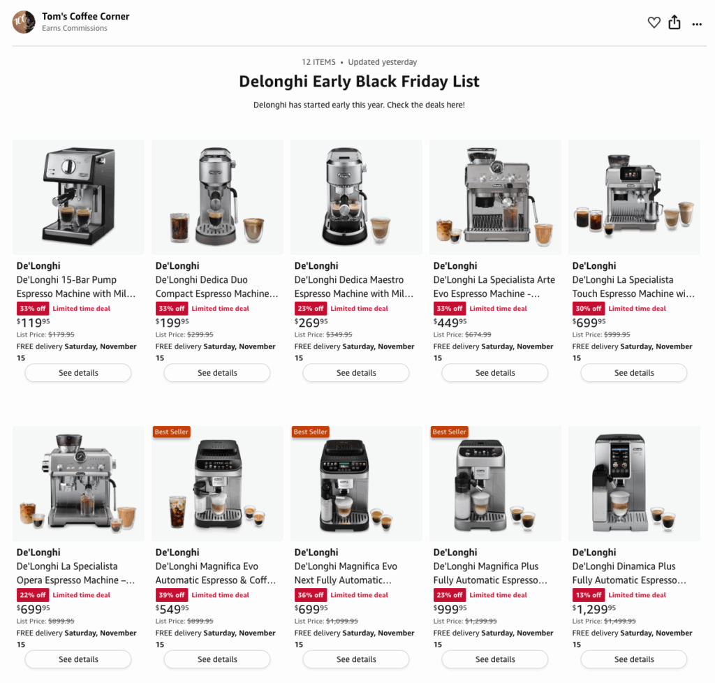 Delonghi Black Friday 2025