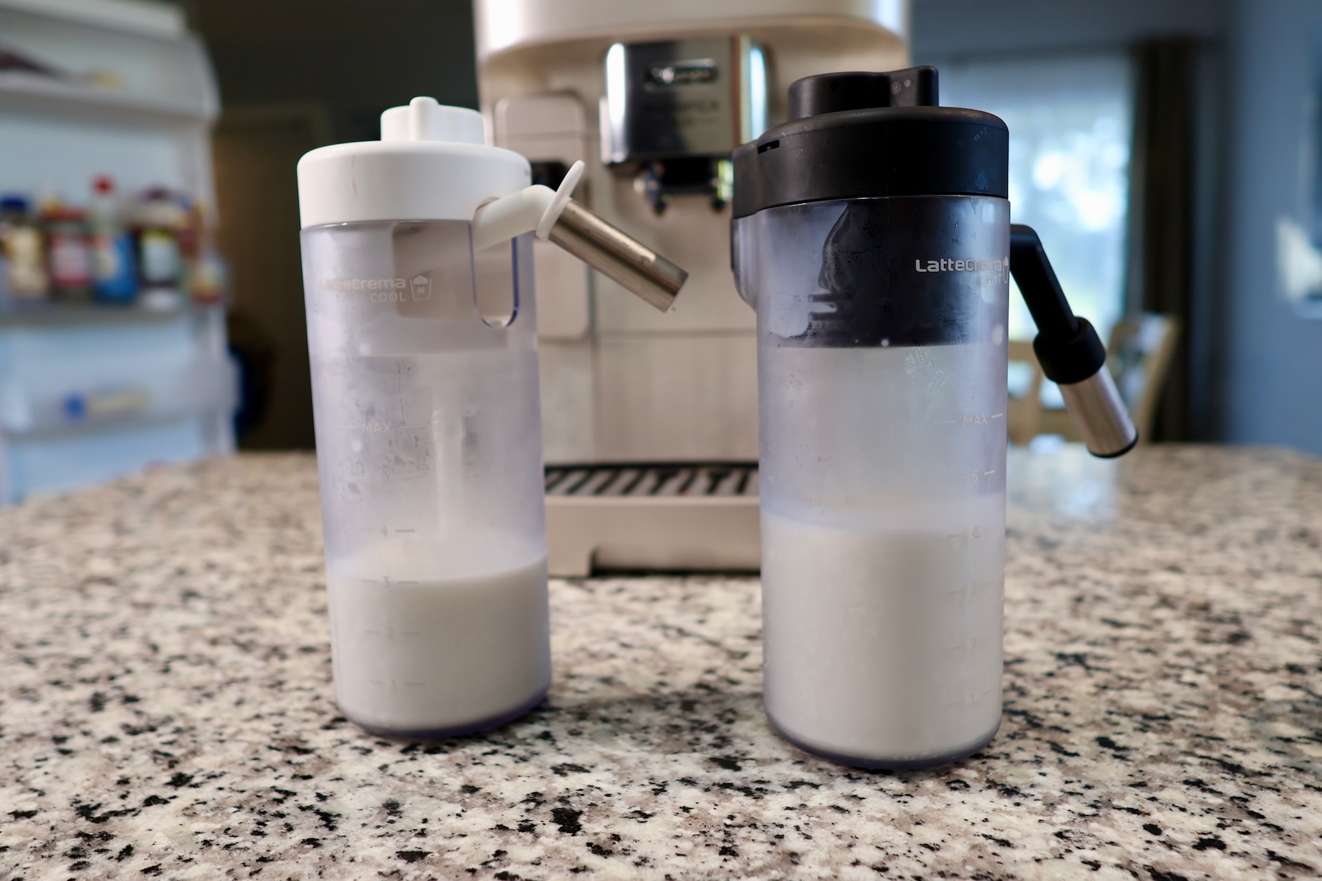Cold and hot milk canisters for the Delonghi Magnifica Duo